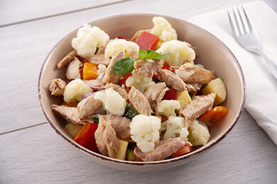 Coliflor con atún