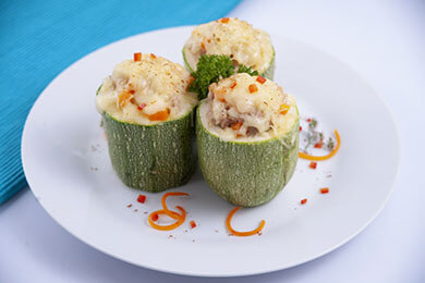 Zapallitos rellenos de atún